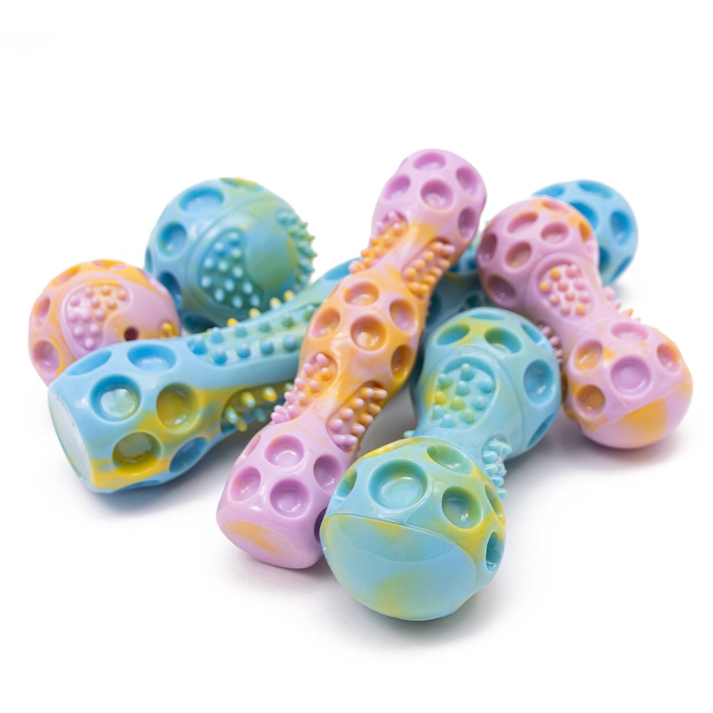 Great&Small Let's Play Loud TPR Dumbbell Dog Toy