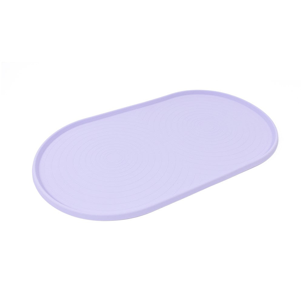 Great&Small Penrose Lilac Oval Food Mat for Dogs