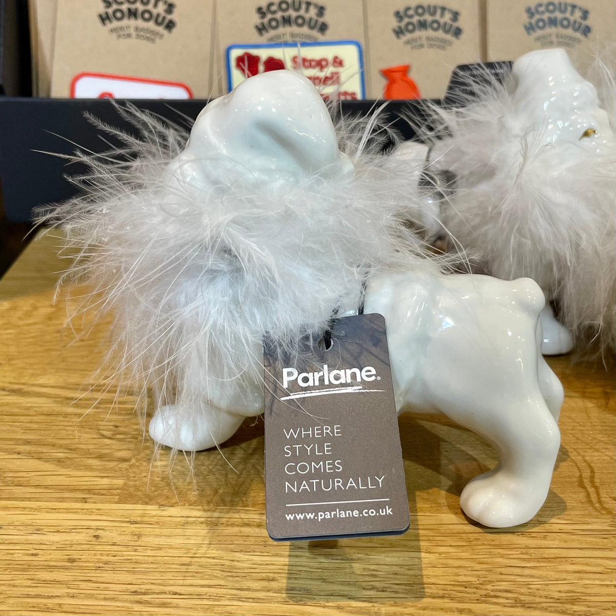 Fluffy Bulldog Christmas Ornament