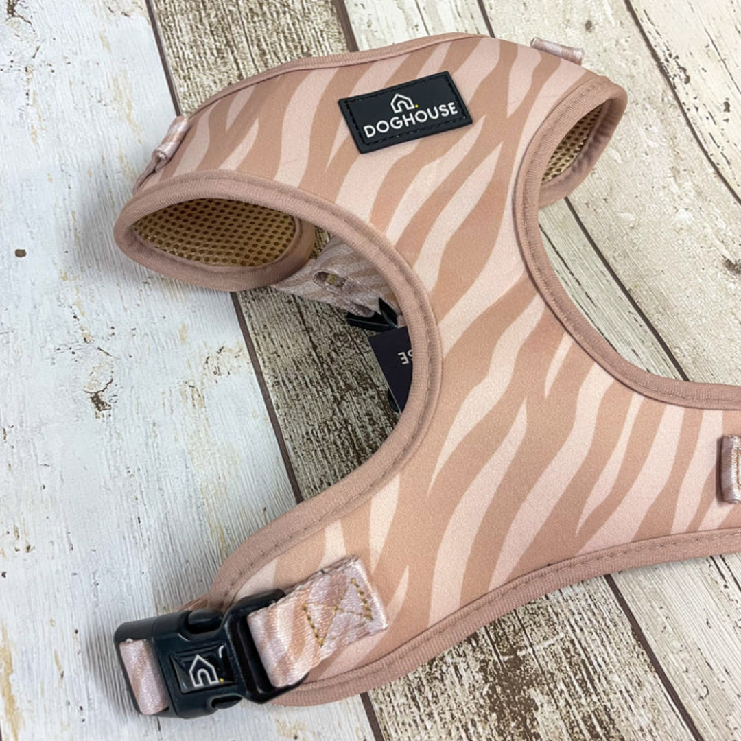 Pawliora Everyday Comfort Harness in Nude Zebra Stripe