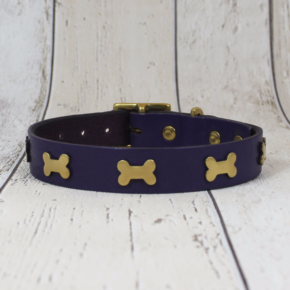 Purple Creature Clothes Dog Collar with Bones