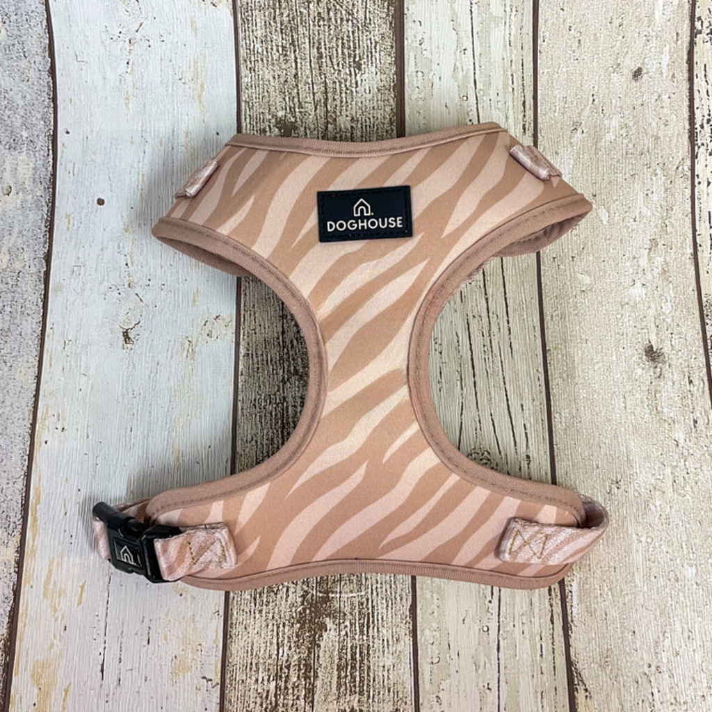 Pawliora Everyday Comfort Harness in Nude Zebra Stripe